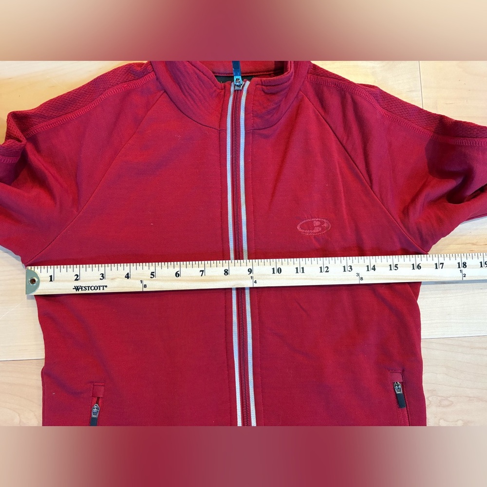 Icebreaker vibrant red wool zip up jacket - Picture 6 of 7